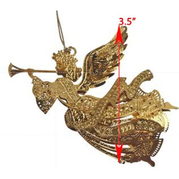 Vintage Danbury Mint Millennium Angel 23K Goldplated Christmas Ornament 1999 - Picture 6 of 6